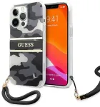 Guess GUHCP13LKCABBK iPhone 13 Pro | 13 6,1" must k&otilde;va &uuml;mbris Camo Strap Collection