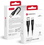 Forcell F-Energy C341 andmeedastus- ja laadimiskaabel | USB-A kuni Micro USB | QC 3.0 | 18W | 1m | must