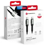 Forcell F-Energy C260 andmeedastus- ja laadimiskaabel | USB-C kuni USB-C | QC 4.0, PD | 100W | 3m | must