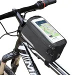 Wozy 6BK veekindel jalgrattaraami kott telefoni hoidikuga 6.5'' max 1L Must