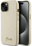 Guess GUHCP15SPGMCSD Glitter Glossy Script telefonikaas iPhone 15 kuldne