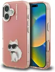 Karl Lagerfeld IML Aquarelle Choupette & Logo phone case for iPhone 16 pink