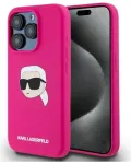 Karl Lagerfeld KLHMP15LSKHPPLF iPhone 15 Pro 6.1" fuksja|fuschia hardcase Silicone Karl Head Print MagSafe