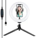 Tripod Mount Puluz with 20cm LED Ring Vlogging PKT3073B