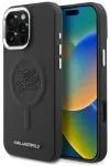 Karl Lagerfeld Initial & Metal Logo telefoni &uuml;mbris MagSafe toega iPhone 16 Pro Max must