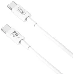 XO NB-Q190B andmeedastus- ja laadimiskaabel | USB-C kuni USB-C | PD | 60W | 2m | valge