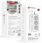 Pikendusjuhe Forcell F-Energy 3 pesa + USB C 30W + 3 x USB A QC3.0 PD + WiFi Tuya, SmartLife, Alexa 10A 2500W VT-PS03 valge
