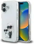 Karl Lagerfeld IML Aquarelle Karl & Choupette & Logo telefoni &uuml;mbris iPhone 16 valge
