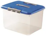 Kast kaane ja k&auml;epidemega Hobby Optima 30L 42,8x34x28,1cm l&auml;bipaistev/sinine