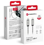 Forcell C239 data transfer and charging cable | USB-C to USB-C | QC 4.0, PD | 100W | 1m | silver
