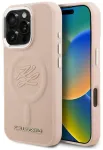 Karl Lagerfeld Initial & Metal Logo telefoni &uuml;mbris MagSafe toega iPhone 16 Pro Max roosa
