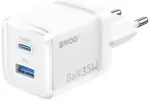 BWOO CDA222 reisilaadija | 35W | PD, QC, GaN | USB-C | valge