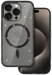 Glitter telefoni &uuml;mbris MagSafe toega iPhone 12 Pro must l&auml;bipaistev
