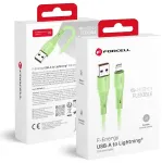 Forcell F-Energy C343 andmeedastus- ja laadimiskaabel | USB-A kuni Lightning | 12W | 1m | roheline