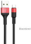 Hoco X26 andmeedastus- ja laadimiskaabel | USB-A kuni USB-C | 10W | 1m | must, punane