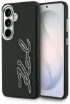 Karl Lagerfeld Grained Signature Metal Resin Logo telefoni &uuml;mbris Samsung Galaxy S26 (S942) must