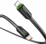 USAMS YU Series SJ735USB01 andmeedastus- ja laadimiskaabel | USB-C kuni Lightning | 1m | must