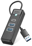 Orico PWC2U-U3 3-pordiline USB jaotur 2x USB-A 3.0 1x USB-C 3.0 1.8 m - must
