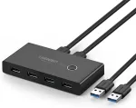 UGREEN US216 KVM-l&uuml;liti USB-A kuni 4x USB 3.0 | must