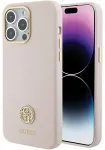 Guess GUHCP15XM4DGPP iPhone 15 Pro Max 6.7" roosa|pink k&otilde;va &uuml;mbris Silicone Logo Strass 4G