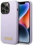 Guess GUHMP14LSBPLU iPhone 14 Pro 6,1" fioletowy|purple hard case Silicone Logo Plate MagSafe
