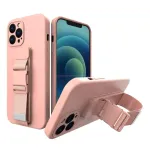 Rope gel telefoni &uuml;mbris keti-paelaga iPhone 12 mini roosa