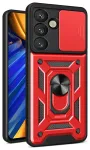 Hybrid Armor Camshield telefoni &uuml;mbris alusega Samsung Galaxy S25 (S931) punane (kaamera kaitsega)