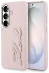 Karl Lagerfeld Grained Signature Metal Resin Logo telefoni &uuml;mbris Samsung Galaxy S26 (S942) roosa