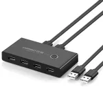 Ugreen US216 KVM-l&uuml;liti USB-A kuni USB 2.0 | must