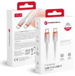 Forcell F-Energy C357 andmeedastus- ja laadimiskaabel | USB-C kuni USB-C | QC 4.0, PD | 100W | 1m | valge