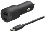 Motorola TurboPower autolaadija | 45W | USB-A, USB-C | USB-C kuni USB-C kaabliga komplektis | must