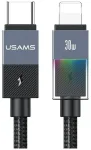 USAMS SJ776 andmeedastus- ja laadimiskaabel | USB-C kuni Lightning | PD | 30W | 1.2m | hall