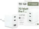 PanzerGlass Turbo reisilaadija | 70W | USB-C, USB-A | h&otilde;be-valge