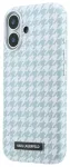 Karl Lagerfeld PU Houndstooth Resin Plate telefoni &uuml;mbris MagSafe toega iPhone 17 sinine