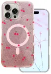 Cherry Mag Glitter telefoni &uuml;mbris MagSafe toega iPhone 16 Pro Max punane