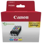 Tindikassettide komplekt Canon CLI-521 2934B015 ts&uuml;aan/magenta/kollane 3 tk