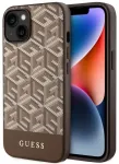Guess GUHMP14MHGCFSEW iPhone 14 Plus | 15 Plus 6.7" brązowy|brown hard case GCube Stripes MagSafe