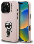 Karl Lagerfeld Silicone Karl Sketch telefoni &uuml;mbris MagSafe toega iPhone 16 Pro Max roosa