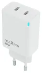 Maxlife MXTC-09 reisilaadija | 45W | PD, QC, GaN | USB-C | valge