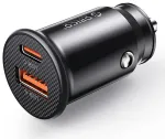 Orico PowerMini autolaadija | 30W | PD, QC, PPS | USB-C, USB-A | must