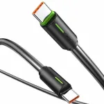 USAMS YU Series SJ734USB01 andmeedastus- ja laadimiskaabel | USB-C kuni USB-C | 1m | must