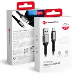 Forcell F-Energy C256 andmeedastus- ja laadimiskaabel | USB-A kuni USB-C | QC 4.0 | 66W | 0.5m | must