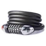 "Rockbros RKS531" 5-kohalise koodiga jalgrattalukk, terastross, 120 cm, LED-valgustusega - must