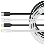 Verbatim Essentials Sync&Charge andmeedastus- ja laadimiskaabel | USB-C kuni Lightning | 27W | 1m | must, valge | 2 tk komplekt