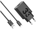Motorola TurboPower reisilaadija | 33W | USB-A | USB-A kuni USB-C kaabliga komplektis | must