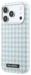 Karl Lagerfeld PU Houndstooth Resin Plate telefoni &uuml;mbris MagSafe toega iPhone 17 Pro sinine