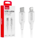 AMiO AMIO-03922 andmeedastus- ja laadimiskaabel | USB-C kuni Lightning | 20W | 1m