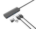 EGA H2 USB-jaotur | USB-C kuni 4x USB 3.0 | must