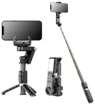 Riff Q18 Universaalne nutikas j&auml;lgiv laua-&uuml;heteljeline statiiv Gimbal Stabilizer koos BT4.2 / 360&deg; p&ouml;&ouml;ramisega must