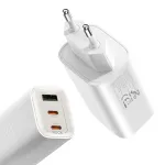 Rock Ice2Cube reisilaadija | 65W | PD, QC, GaN | USB-A, USB-C | valge